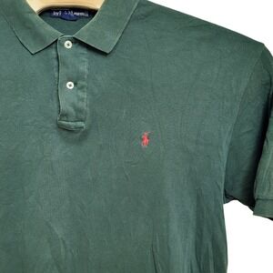 Polo Ralph Lauren Mens Large Green Short Sleeve Polo Shirt Classic Fit Pony Logo